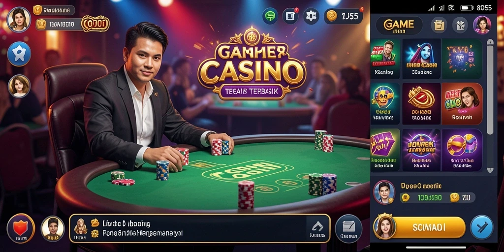 Screenshot utama 8055 menampilkan dealer langsung dan permainan yang mengasyikkan.