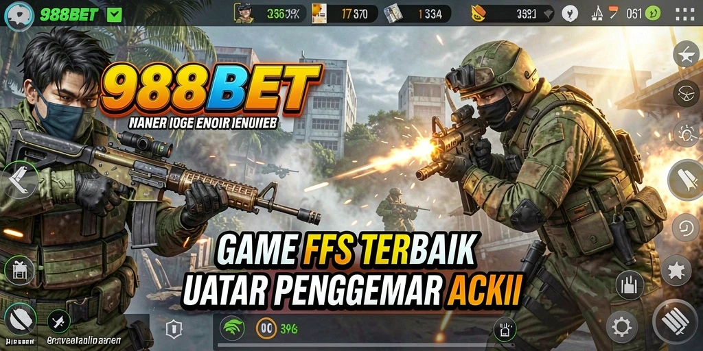 Screenshot gameplay 988BET menunjukkan aksi mendebarkan di medan perang.