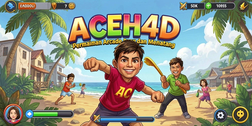 Tampilan gameplay yang dinamis dan penuh warna dalam ACEH4D.