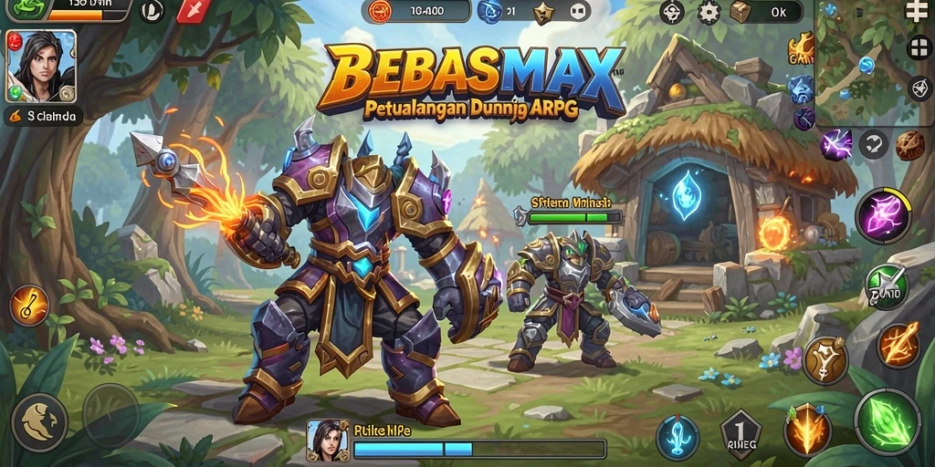 Tampilan gameplay menarik di BEBASMAX dengan aksi pertarungan seru.