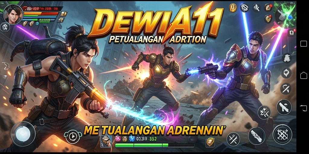 Gameplay seru DEWI11 dengan aksi petualangan yang mendebarkan.