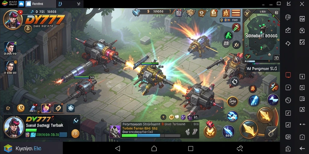 Tangkapan layar gameplay DY777 menunjukkan pertempuran strategis yang seru.