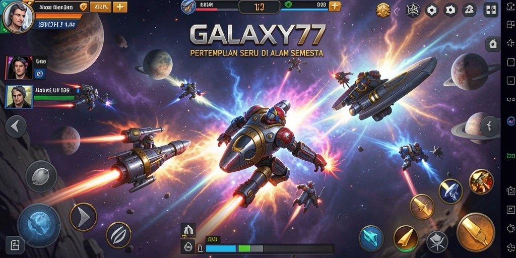 Tampilan gameplay seru dan mendebarkan dalam GALAXY77.