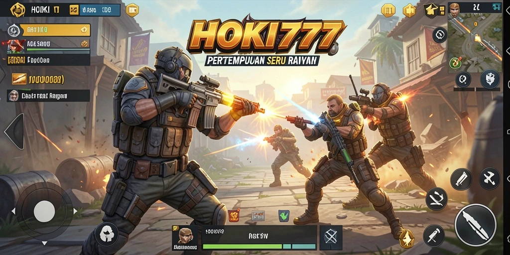 Screenshot gameplay HOKI777 menampilkan pertempuran intens dalam suasana Battle Royale.