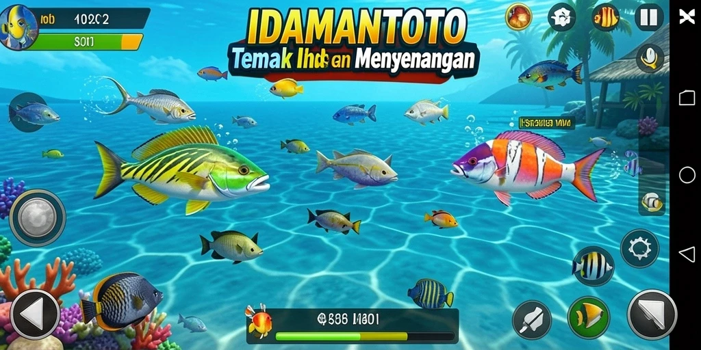 Tampilan menarik dari gameplay Tembak Ikan IDAMANTOTO.