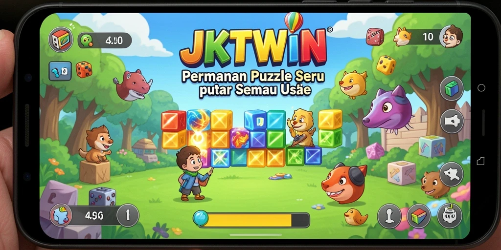 Screenshot JKTWIN menampilkan gameplay Puzzle yang menarik.