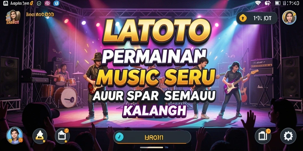 Tampilan gameplay LATOTO dengan pemain menikmati musik dan berinteraksi.
