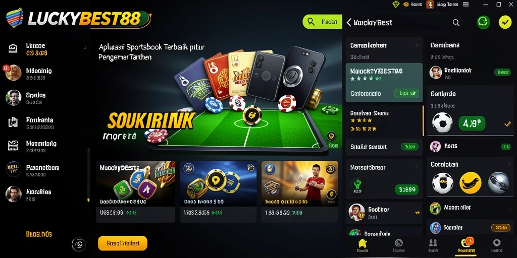 Tampilan utama <strong>LUCKYBEST88</strong> menampilkan berbagai pilihan taruhan olahraga.