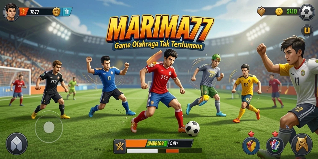 Tampilan gameplay mendebarkan dari MARIMA77 dalam aksi olahraga.