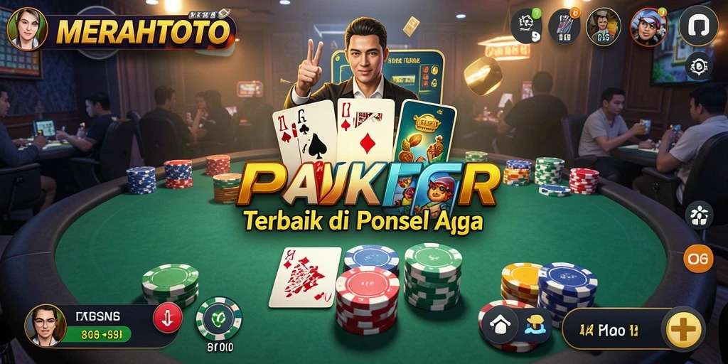 Screenshot utama MERAHTOTO dengan tampilan permainan Poker yang menarik.