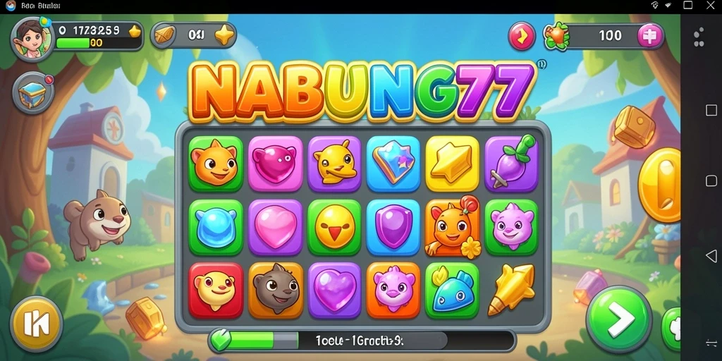 Tampilkan gameplay seru di NABUNG77 yang penuh tantangan Match-3.