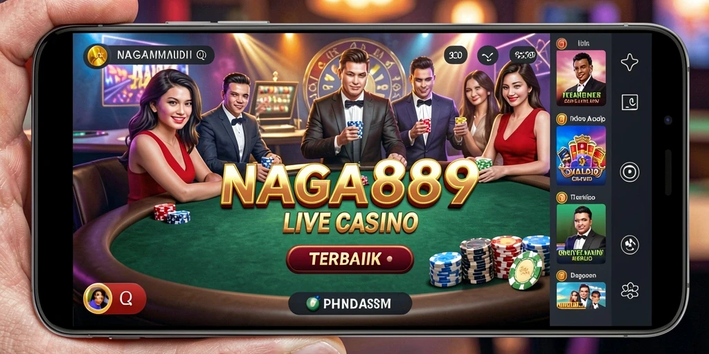 Screenshot gameplay NAGA889 menampilkan suasana kasino yang nyata dan dealer profesional.