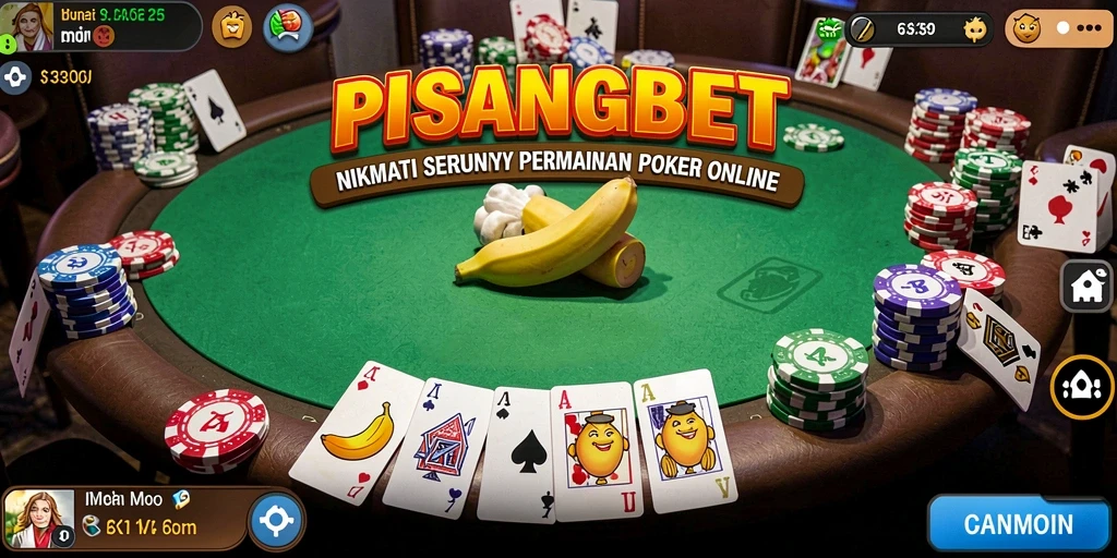 Tampilan screenshot dari gameplay PISANGBET yang menampilkan keseruan bermain poker.