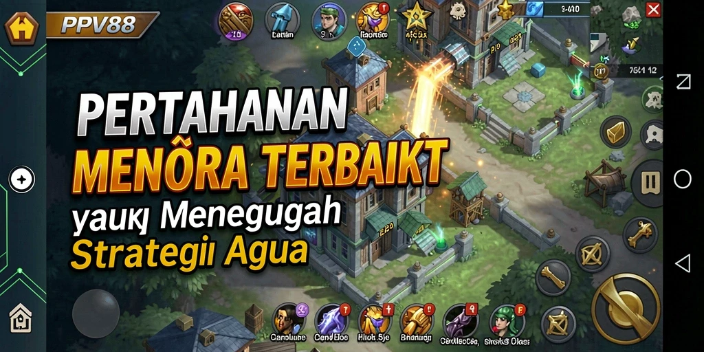 Tangkapan layar gameplay PPV88 yang menunjukkan pertahanan menara yang strategis.