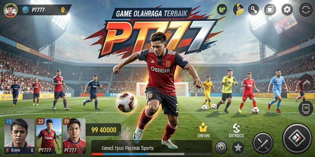 Tangkapan layar menampilkan aksi gameplay PT777 dalam pertandingan olahraga.