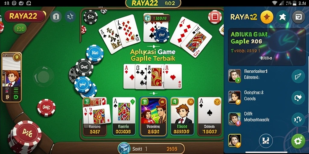 Tampilan gameplay seru RAYA22 saat bermain Gaple dengan teman.