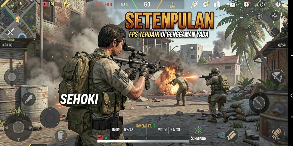 Gameplay SEHOKI yang mendebarkan dengan aksi tembak menembak intens.