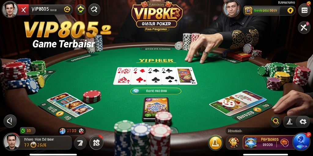 Screenshot menunjukkan gameplay poker yang menarik dan kompetitif.