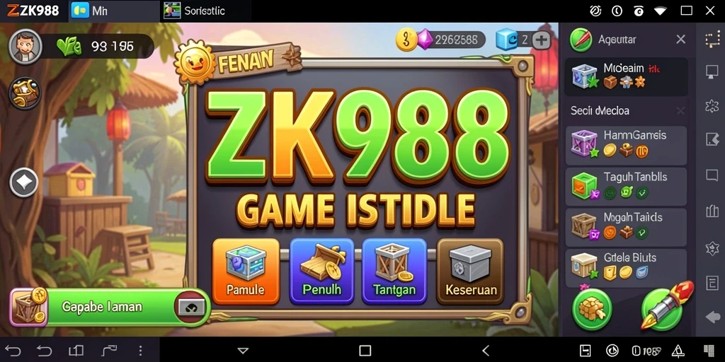 Tampilan gameplay ZK988 yang menyenangkan dan interaktif.